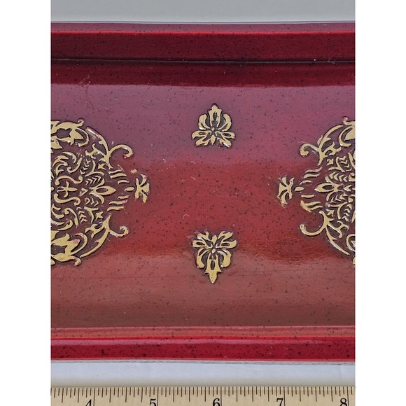 Croscill Home Imperial Bedding Coord Wood Dressing Tray Vanity Night Stand Red - Picture 11 of 16